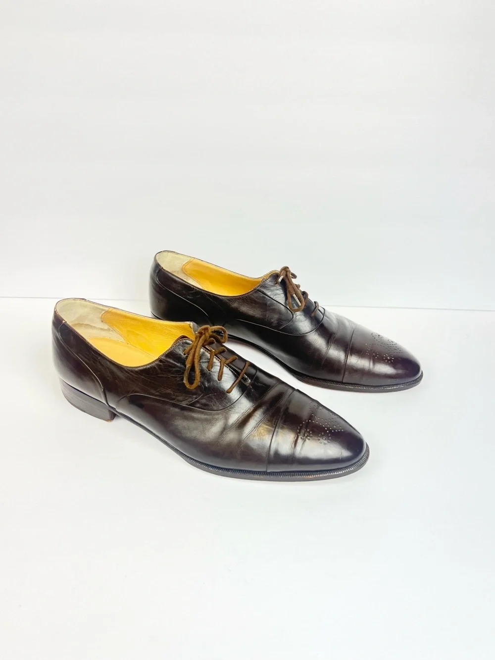 Vintage Bally Dress Mens Brown Leather Shoes Made in Italy Size 9.5 M